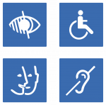 logos handicap contours blancs fond bleu