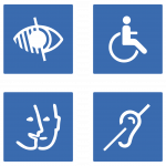 logos handicap contours blancs fond bleu